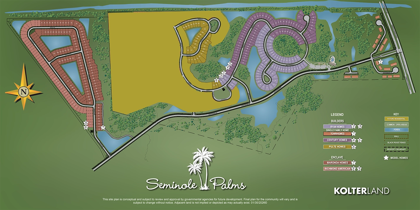 Community Site Plan for Seminole Palms in Palm Coast FL